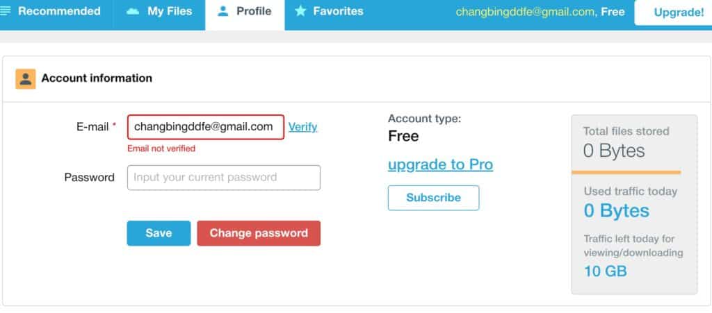 keep2shareマイアカウント