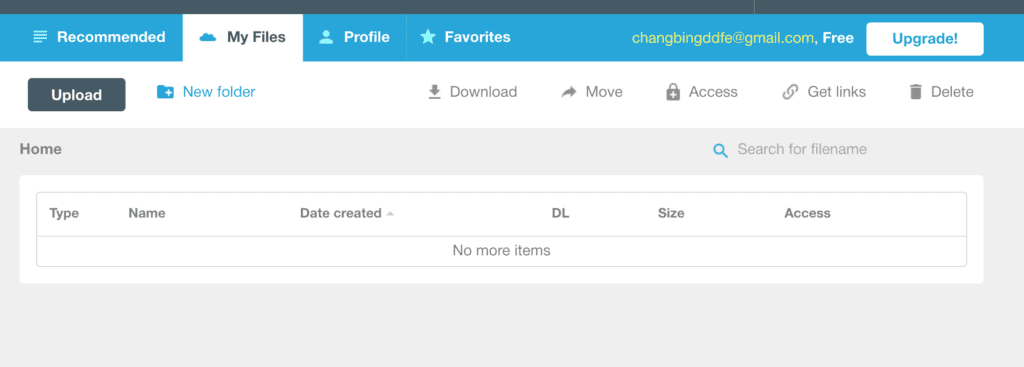 私のファイルをkeep2share